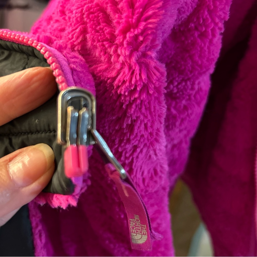 The North Face Mossbud Swirl Fleece Puff Jacket Reversible Girl’s XLarge 18 - Picture 9 of 10